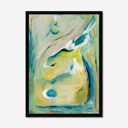 'True Colours' abstract art print inspired by Peacocks and their attitude of authenticity - standing tall and being yourself By Dorset Artist Kate Shephard