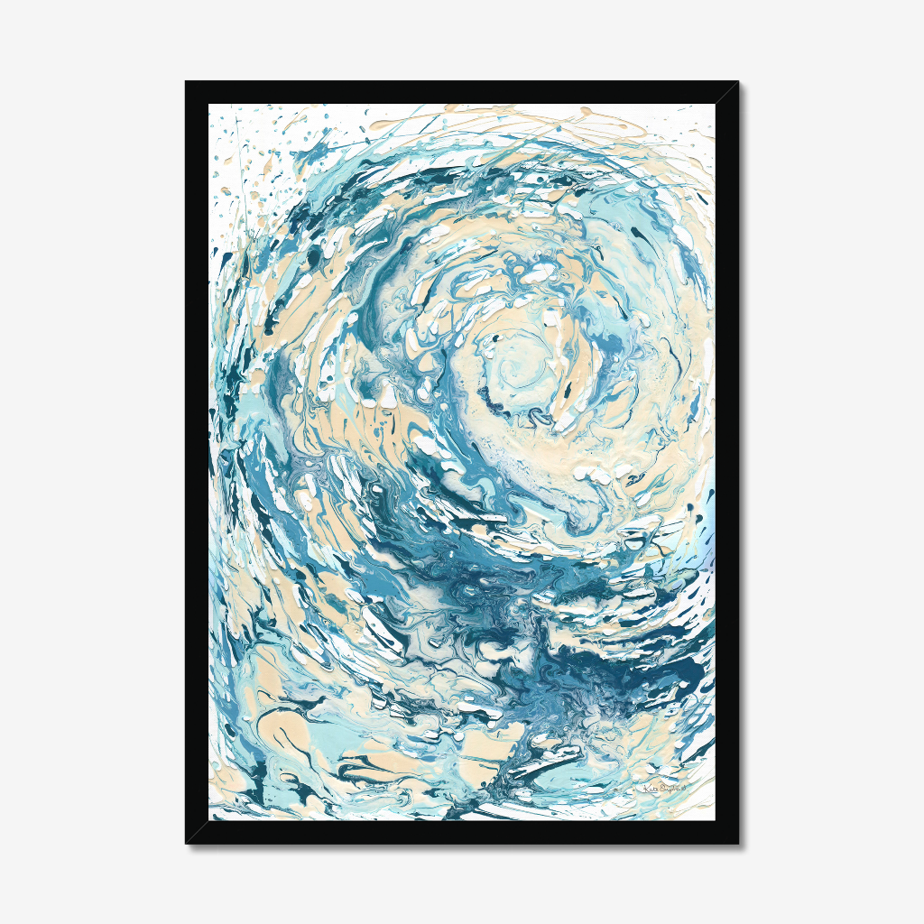 ‘Wave I’ - Fine art print of an abstract wave painting inspired by the wild winter seas of Dorset.