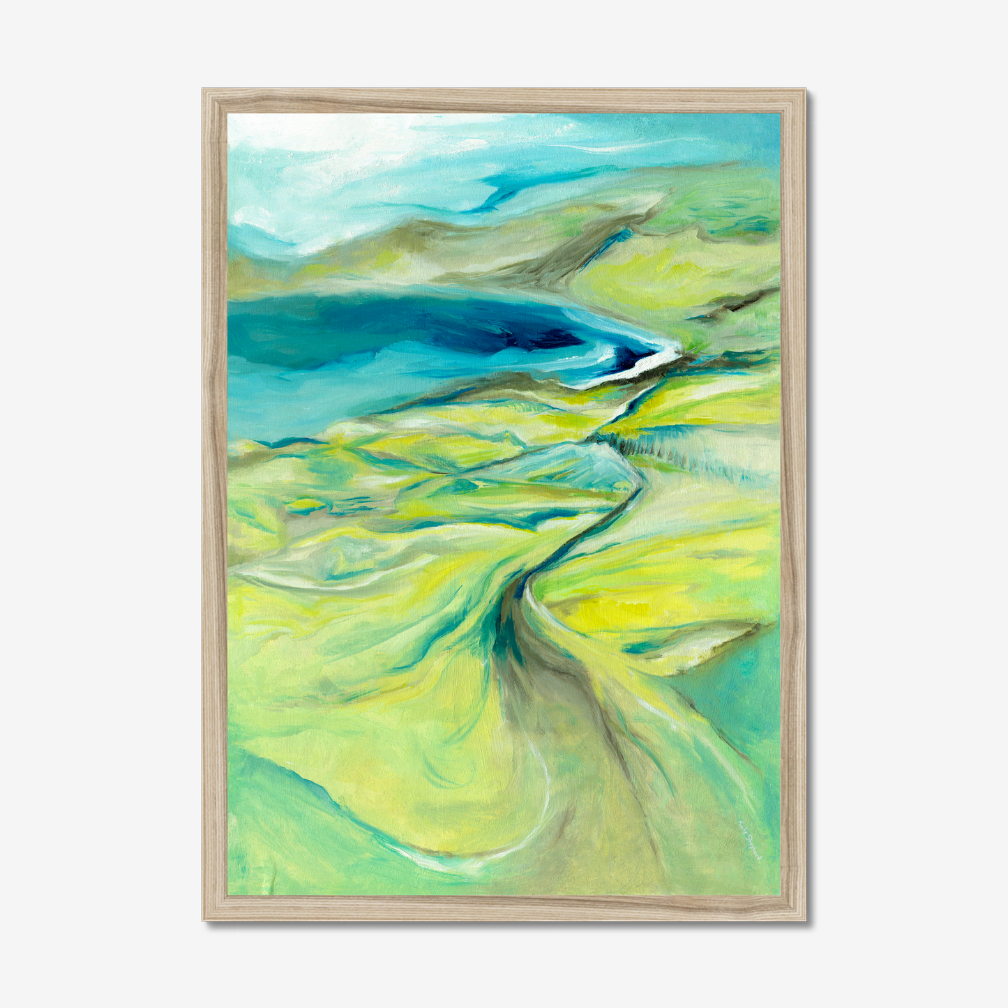 'Along The Worbarrow Path' Dorset South West Path abstract landscape seascape print by Dorset Artist Kate Shephard
