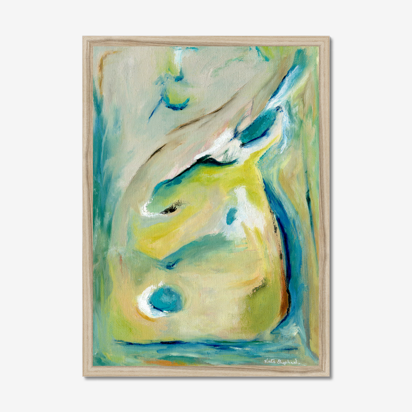 'True Colours' abstract art print inspired by Peacocks and their attitude of authenticity - standing tall and being yourself By Dorset Artist Kate Shephard