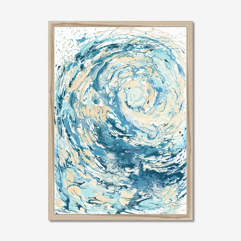 ‘Wave I’ - Fine art print of an abstract wave painting inspired by the wild winter seas of Dorset.