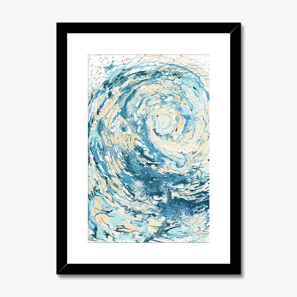 ‘Wave I’ - Fine art paper wave print in ocean blues and creams, ideal for a gallery wall or living room.