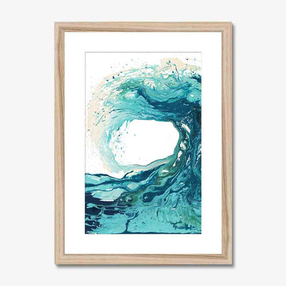 'Sandbanks Wave' - abstract coastal wave art in turquoise and navy, premium fine art paper print by Kate Shephard Art.