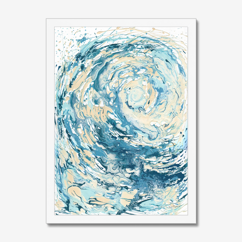 ‘Wave I’ - Fine art print of an abstract wave painting inspired by the wild winter seas of Dorset.