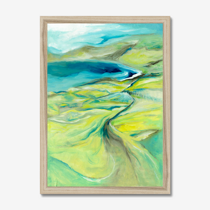 'Along The Worbarrow Path' Dorset South West Path abstract landscape seascape print by Dorset Artist Kate Shephard