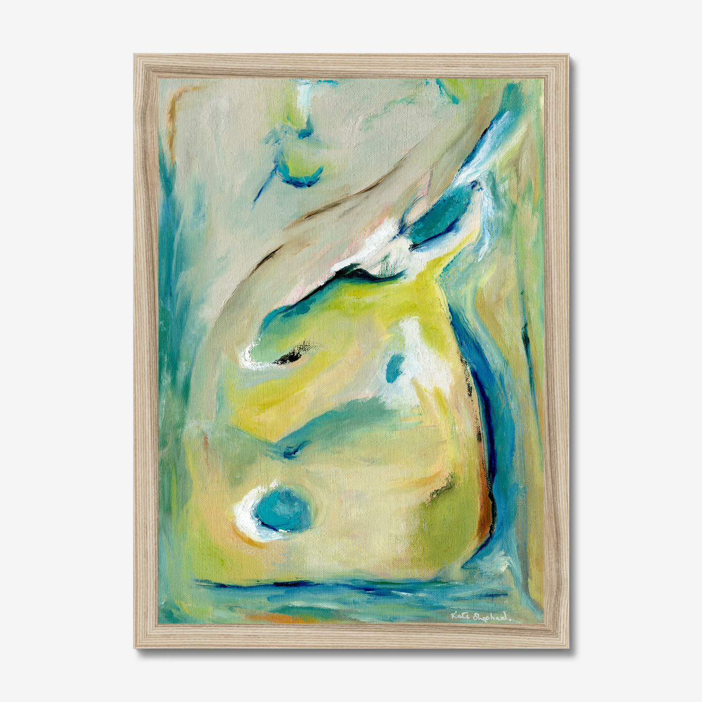 'True Colours' abstract art print inspired by Peacocks and their attitude of authenticity - standing tall and being yourself By Dorset Artist Kate Shephard