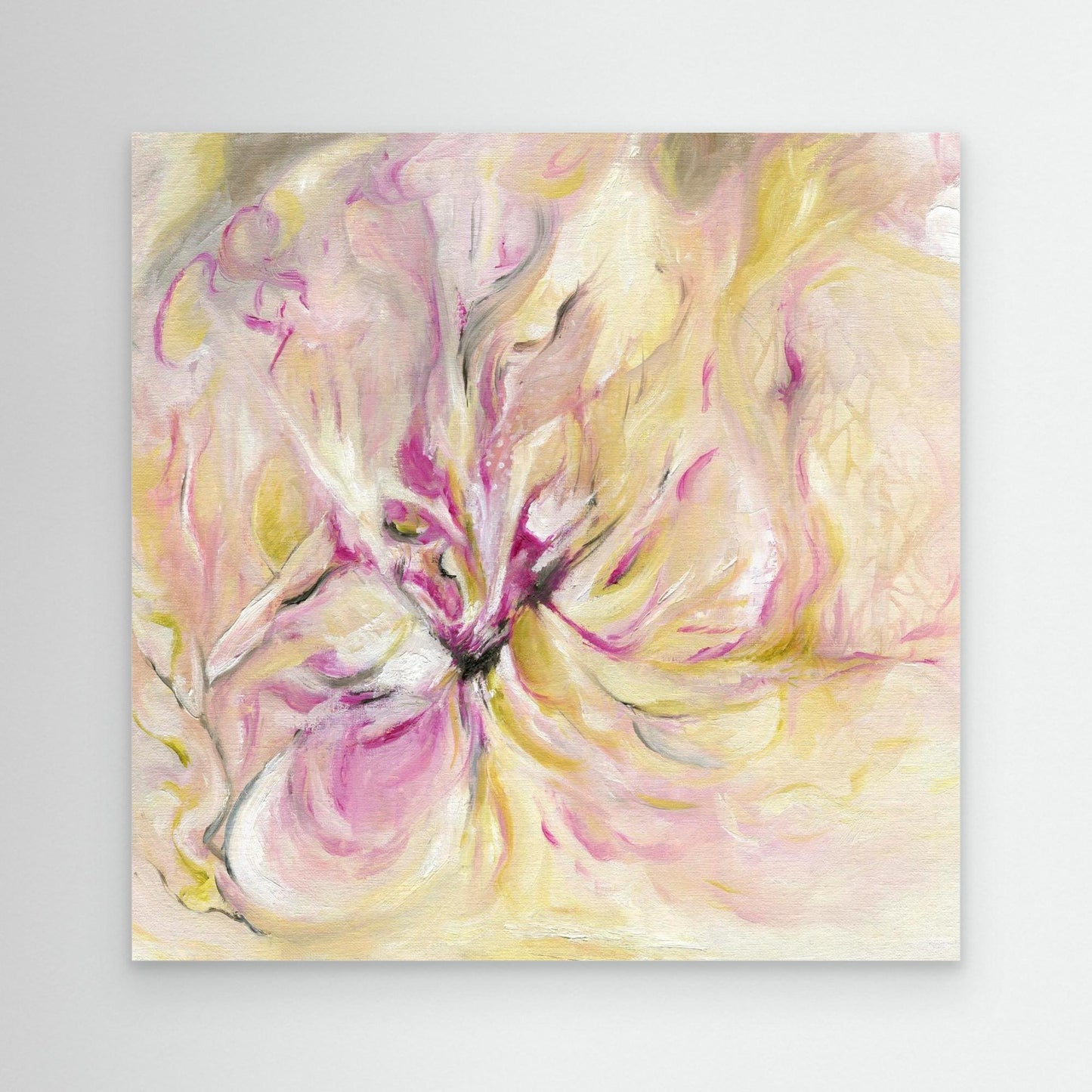 'In the Quiet Light' – feminine abstract artwork with soft brushwork.