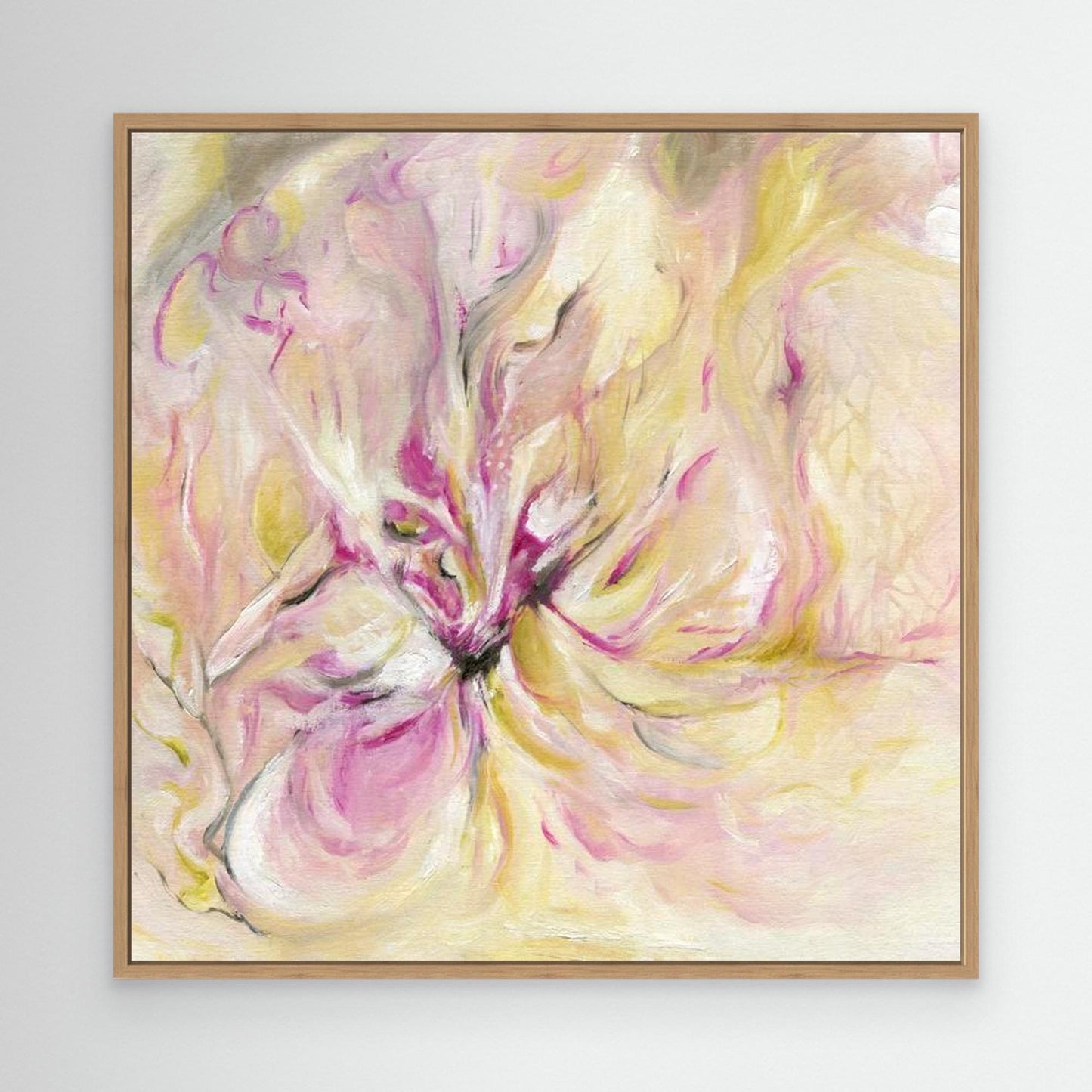 In the quiet light canvas print in an oak wood frame