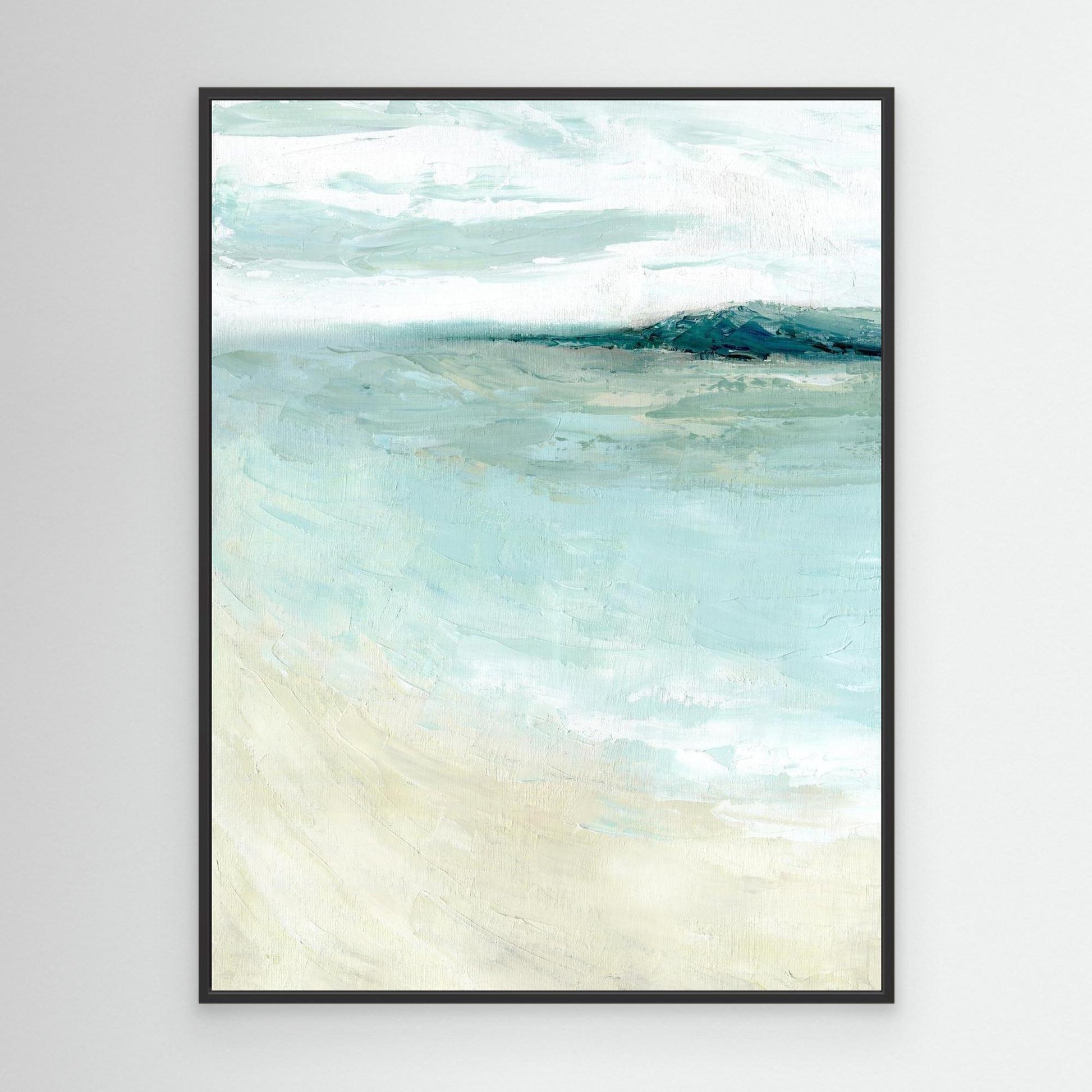 ‘Bramble Bush Bay Shores’ - Tranquil coastal art with teal and cream tones.