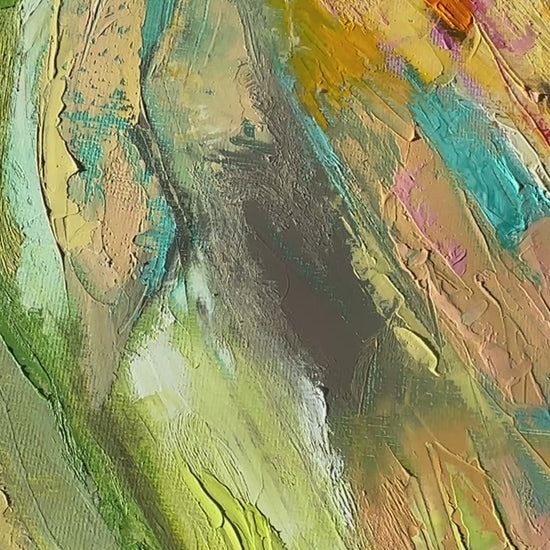 'Endless Summer' - One of a kind contemporary artwork featuring expressive brushstrokes and summer colours. 