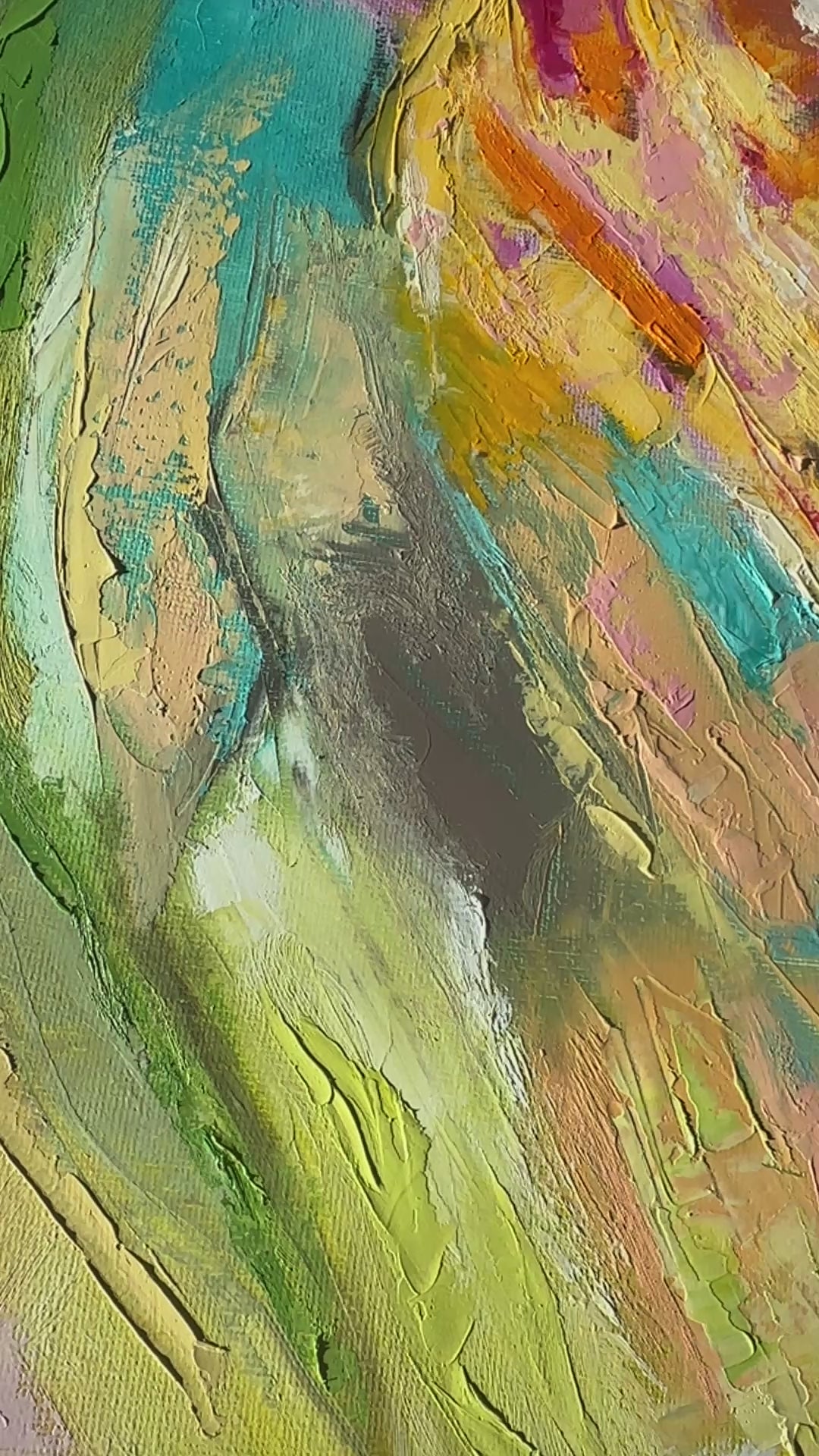 'Endless Summer' - One of a kind contemporary artwork featuring expressive brushstrokes and summer colours. 