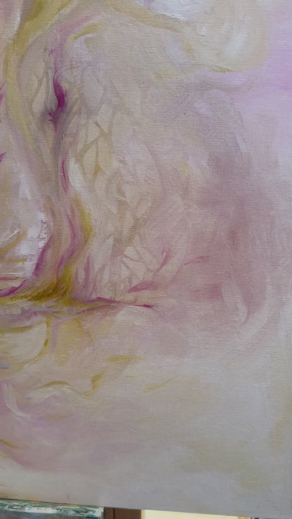 ‘In the Quiet Light’ - Minimal abstract oil painting full of warmth and grace.