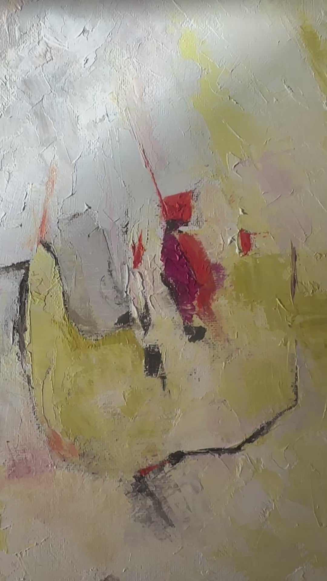 'Taking Flight' - Original artwork oil painting on canvas board in joyful yellows and blues, hope art abstract freedom painting framed and ready to hang.