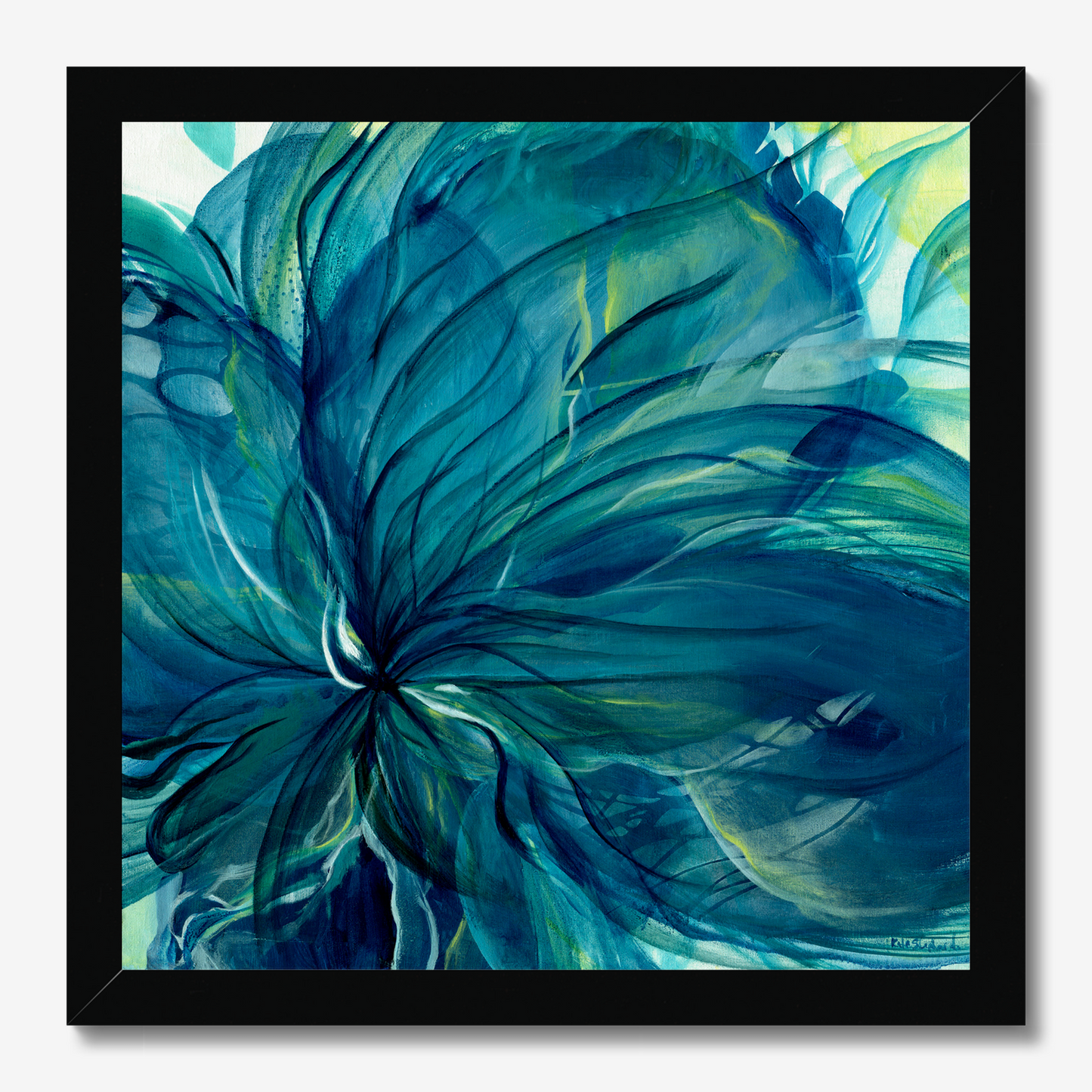 'Dancing in the Depths' abstract floral canvas art print by Kate Shephard