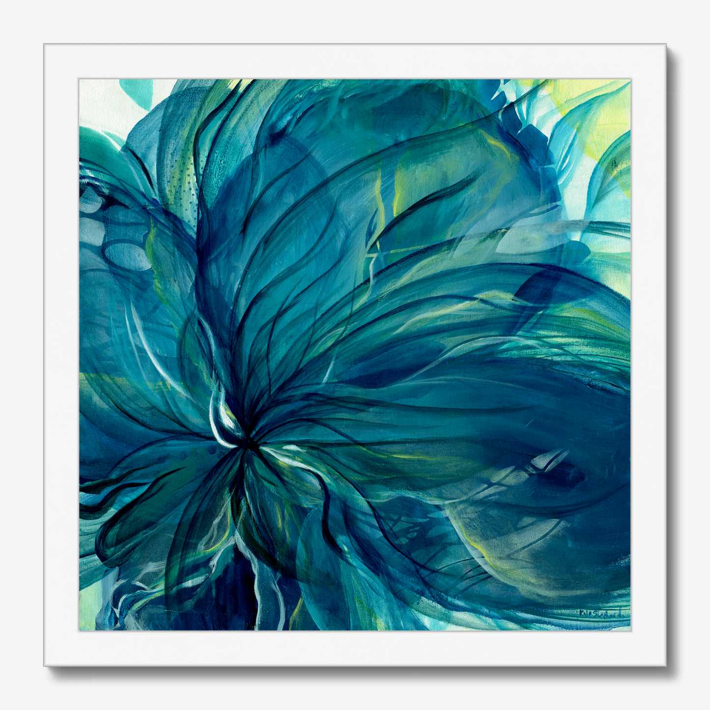 'Dancing in the Depths' abstract floral canvas art print by Kate Shephard