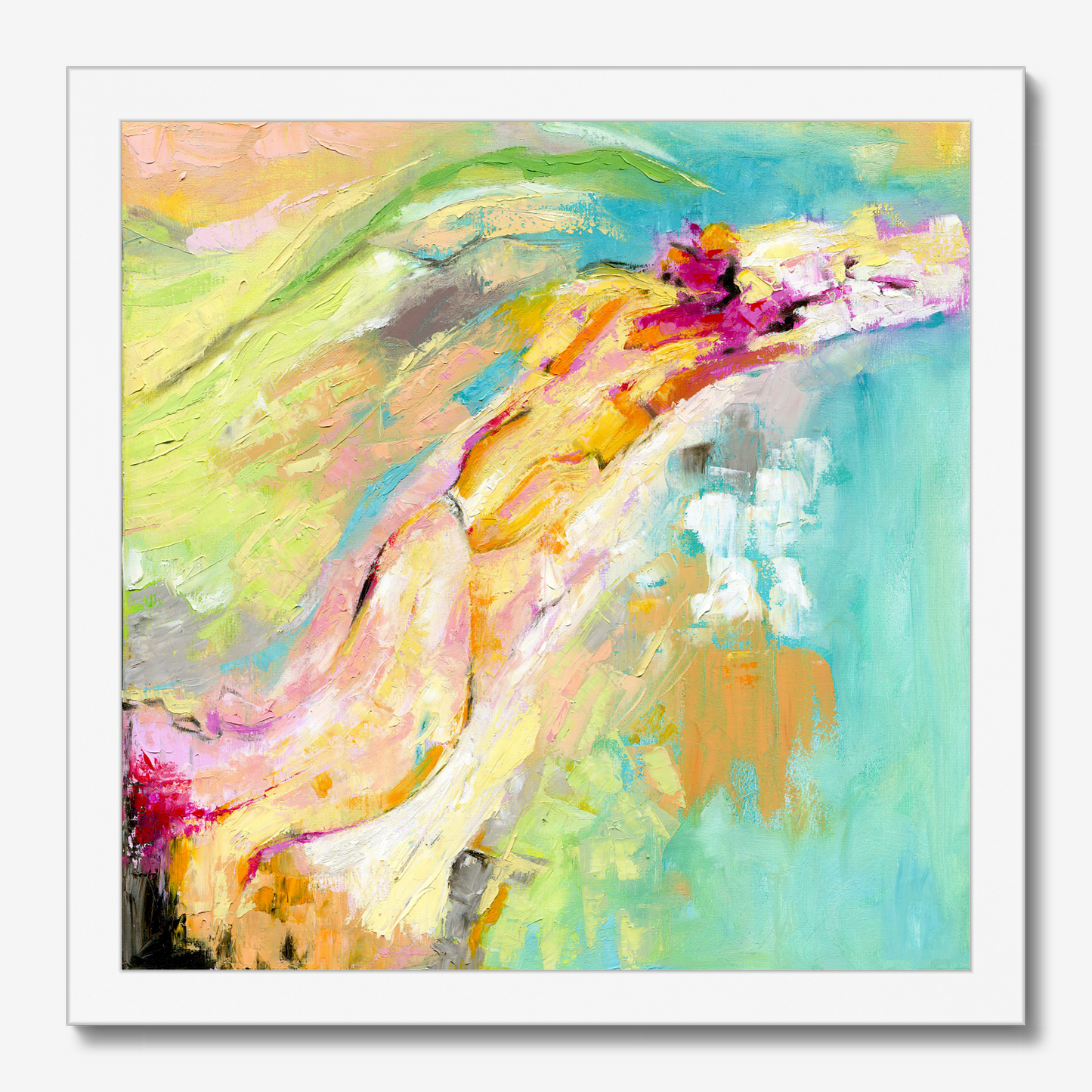 Endless Summer vibrant and colourful abstract art print about long summer days by Dorset Artist Kate Shephard