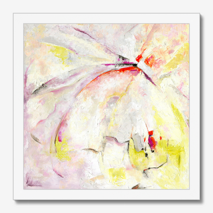 Abstract pink and yellow art print about freedom and escape by Dorset Artist Kate Shephard
