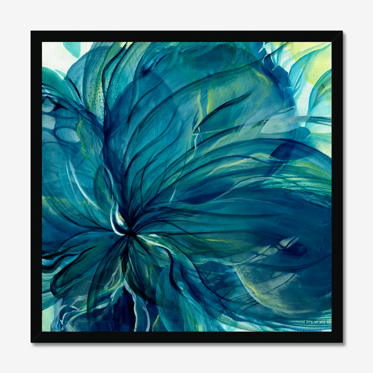 'Dancing in the Depths' abstract floral canvas art print by Kate Shephard