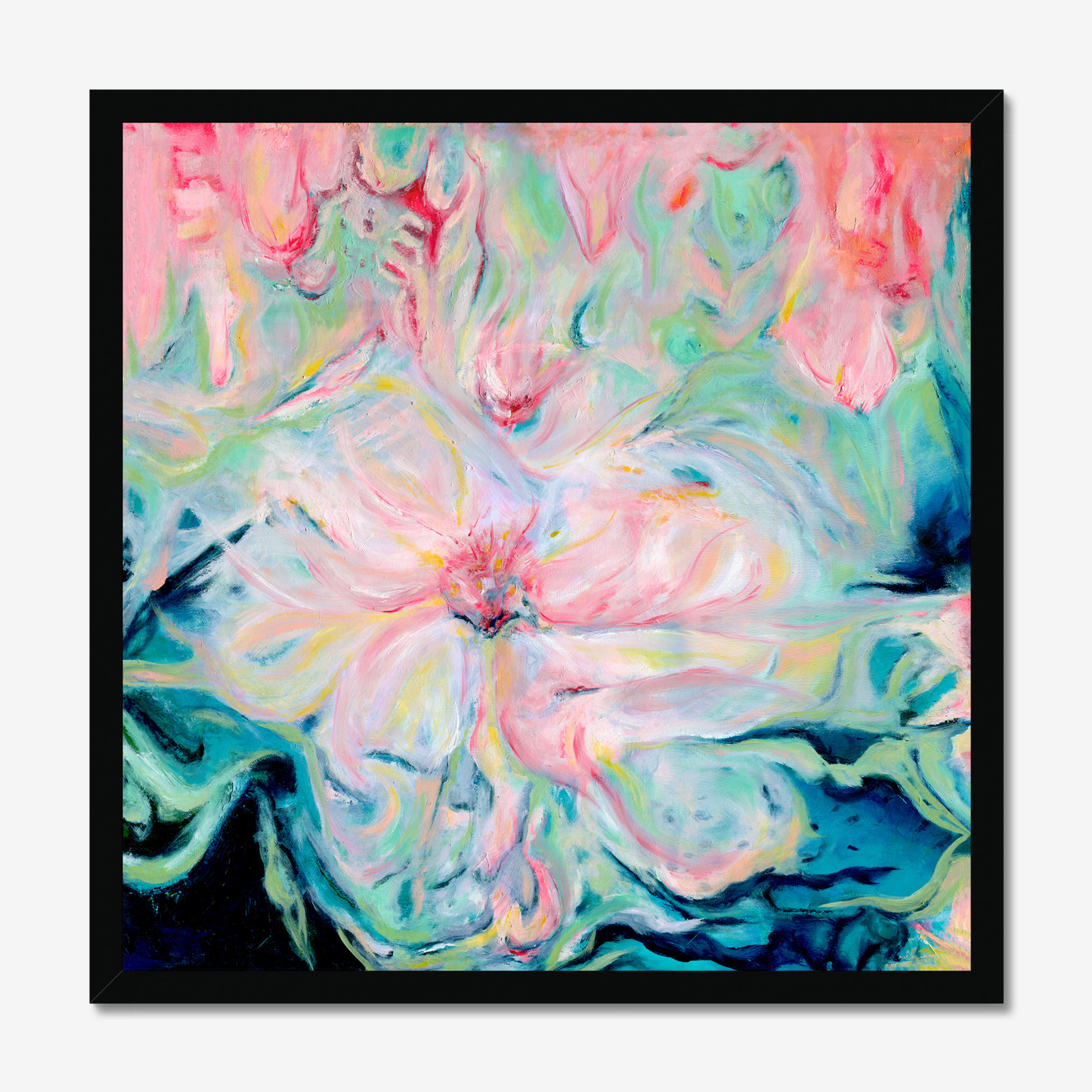 Whispers of Spring abstract floral art print about new beginnings and awakening by Christian Artist Kate Shephard