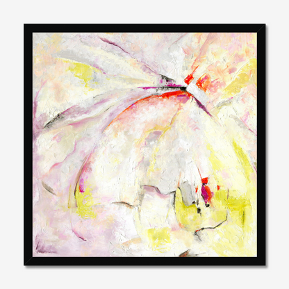 Abstract pink and yellow art print about freedom and escape by Dorset Artist Kate Shephard