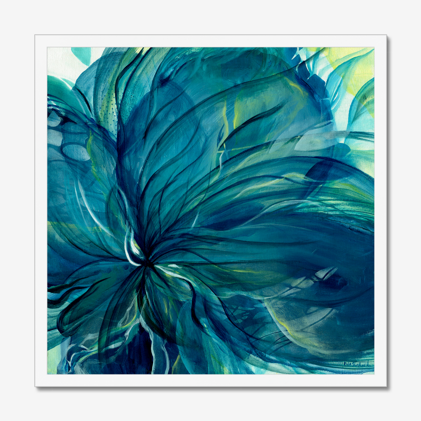 'Dancing in the Depths' abstract floral canvas art print by Kate Shephard