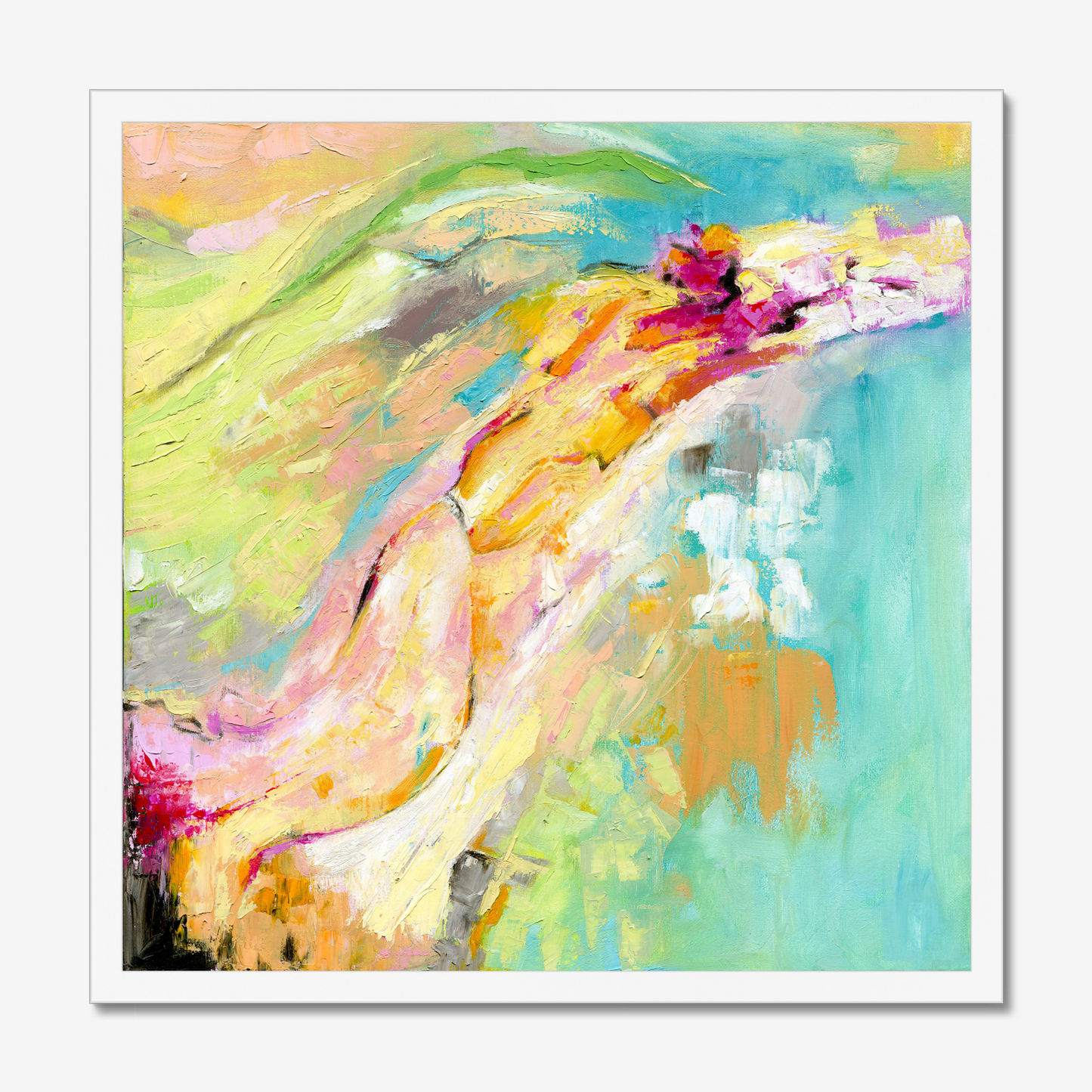 Endless Summer vibrant and colourful abstract art print about long summer days by Dorset Artist Kate Shephard