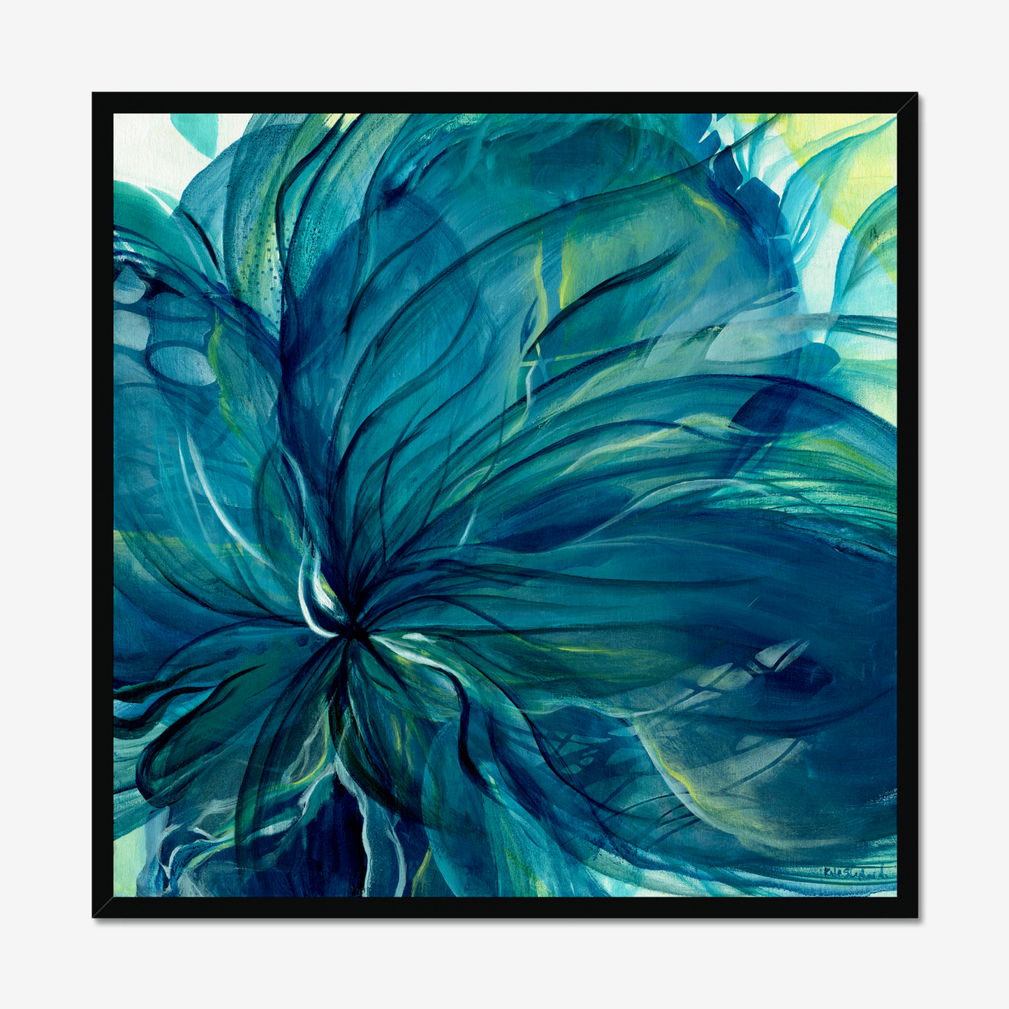'Dancing in the Depths' abstract floral canvas art print by Kate Shephard