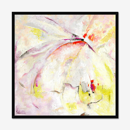 Abstract pink and yellow art print about freedom and escape by Dorset Artist Kate Shephard