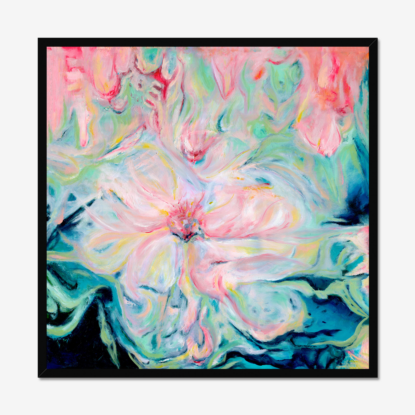 Whispers of Spring abstract floral art print about new beginnings and awakening by Christian Artist Kate Shephard