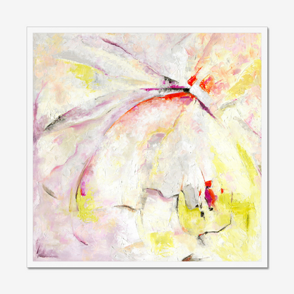 Abstract pink and yellow art print about freedom and escape by Dorset Artist Kate Shephard