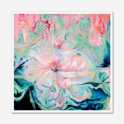 Whispers of Spring abstract floral art print about new beginnings and awakening by Christian Artist Kate Shephard