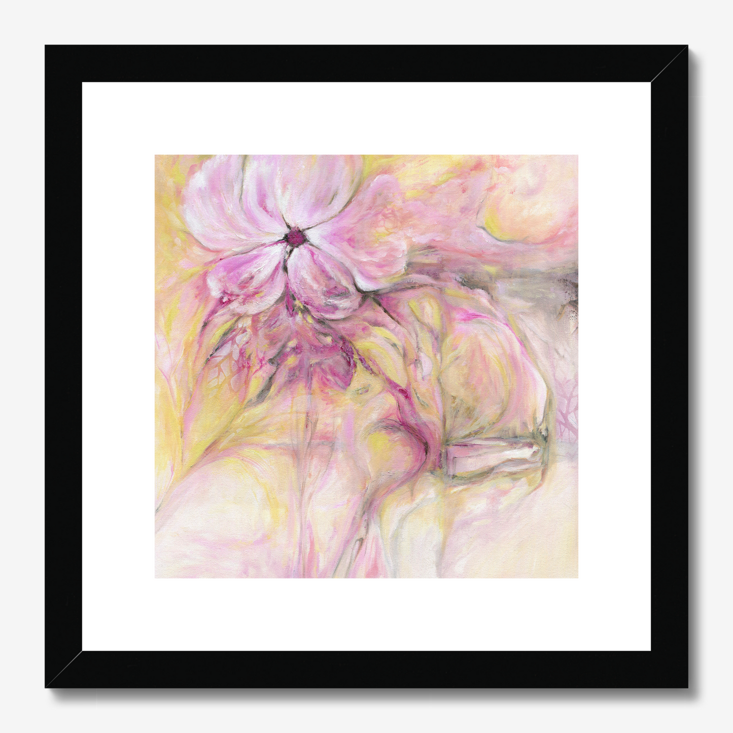 Through it all abstract floral painting by Kate Shephard
