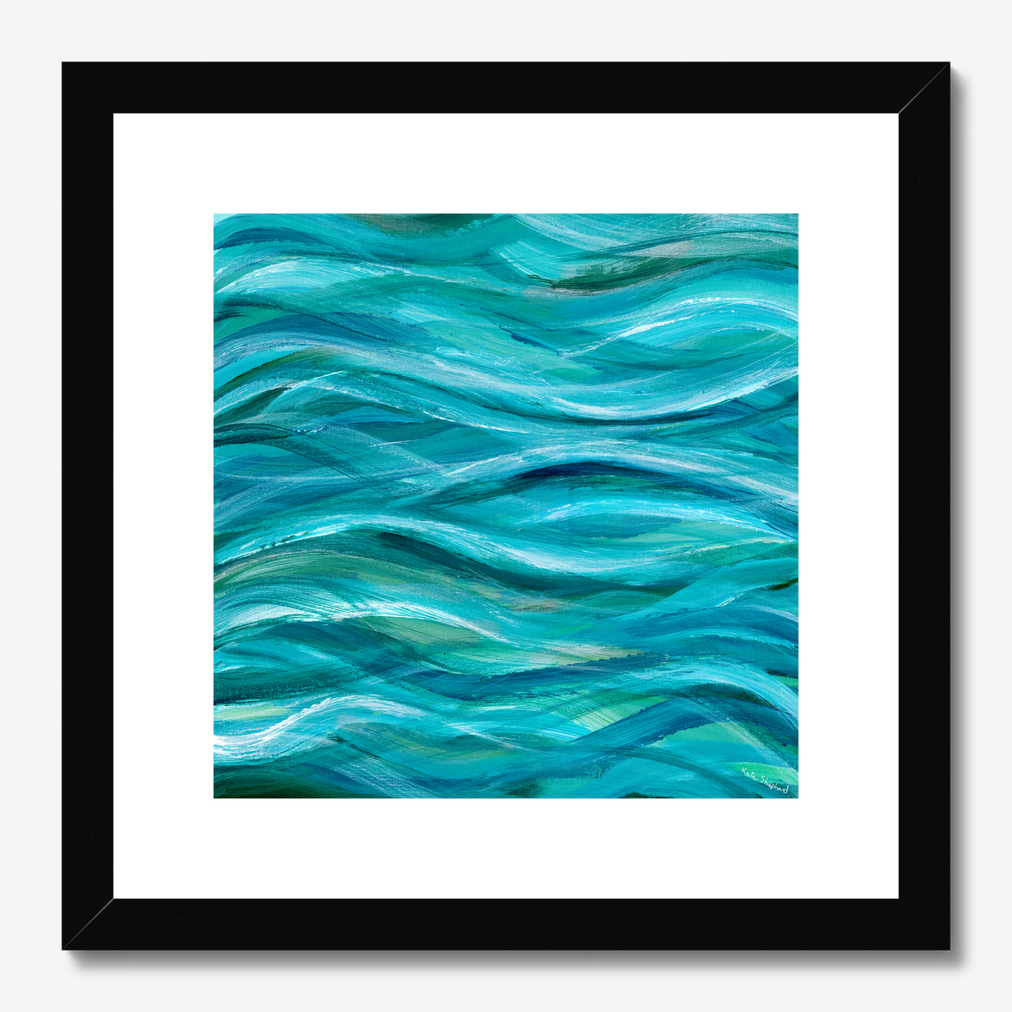 The sea beneath us is deep ocean inspired abstract art print by Kate Shephard