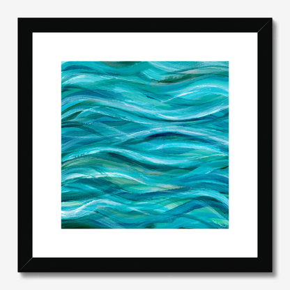 The sea beneath us is deep ocean inspired abstract art print by Kate Shephard