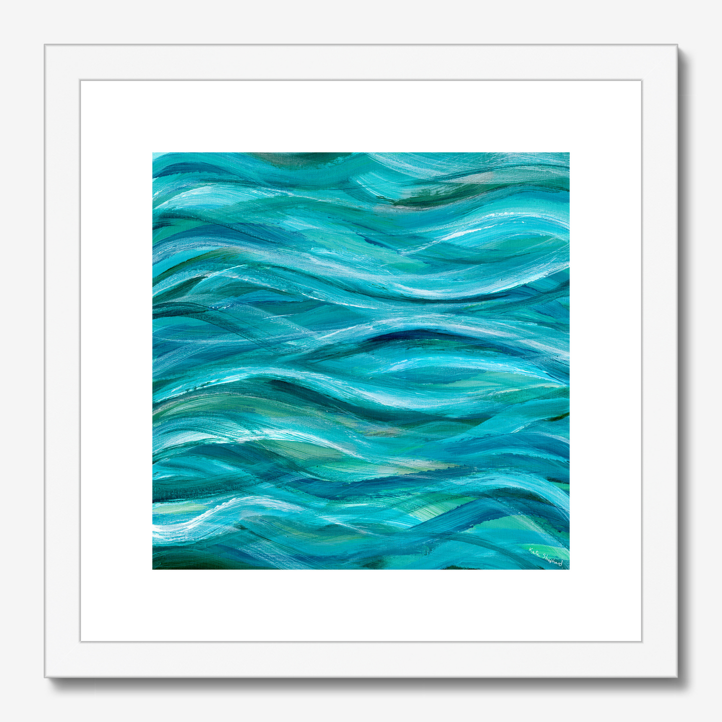 The sea beneath us is deep ocean inspired abstract art print by Kate Shephard