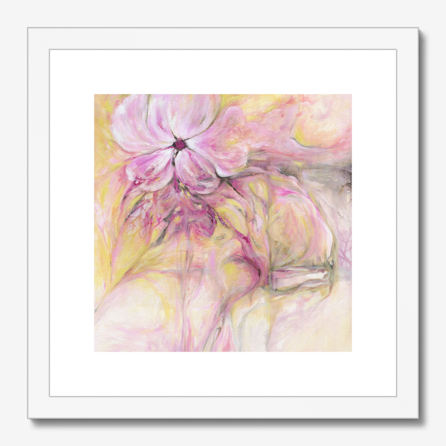 Through it all abstract floral painting by Kate Shephard