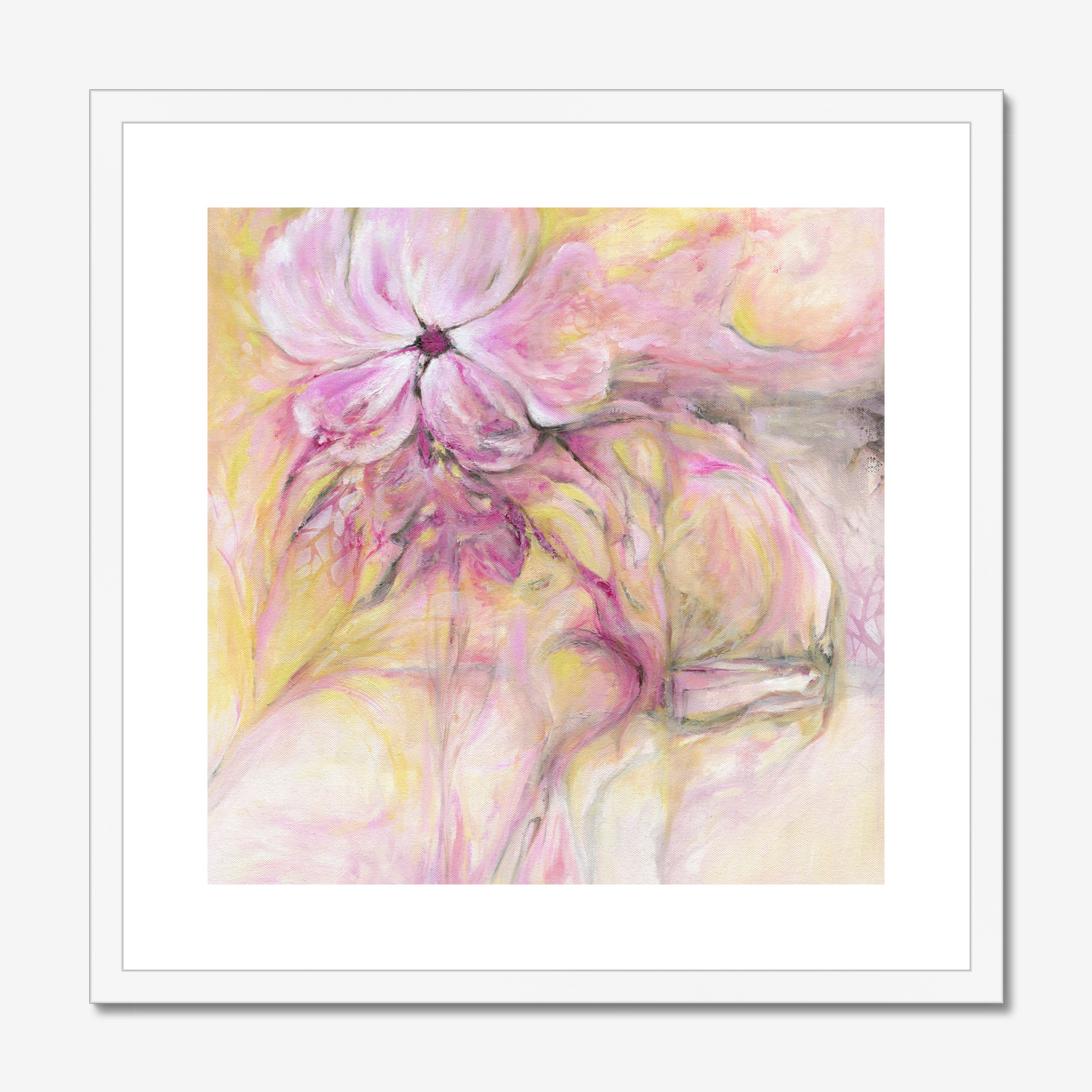 Through it all abstract floral painting by Kate Shephard