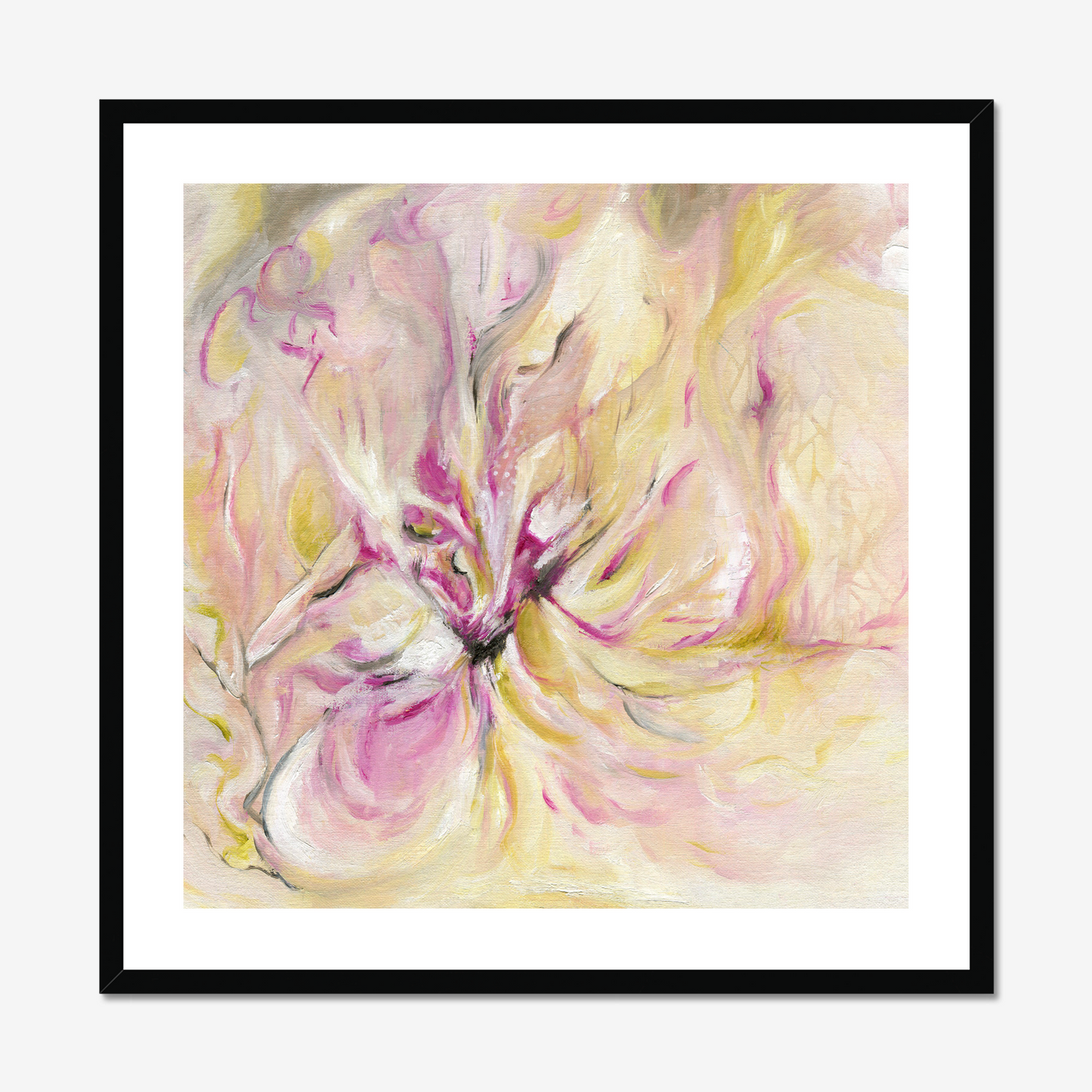 'In the Quiet Light' – light-filled abstract painting with gentle textures.