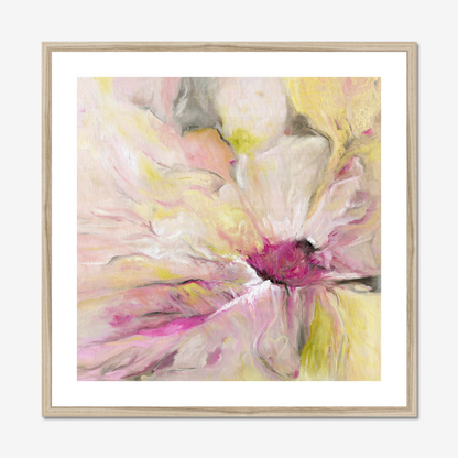 Becoming Art Print in a natural Wood Frame with white mount