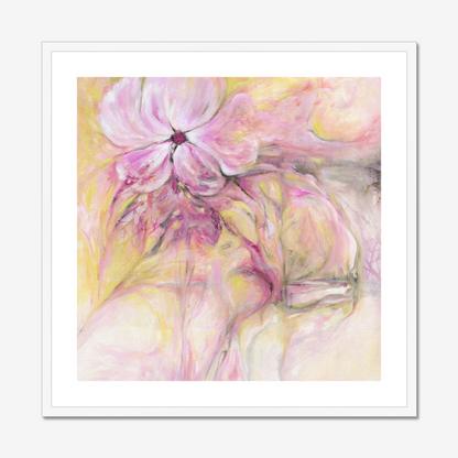 'Through It All'  Meaningful Art - Yellow and Pink Feminine Artwork Print- calming wall art ideal for bedrooms and cosy corners.